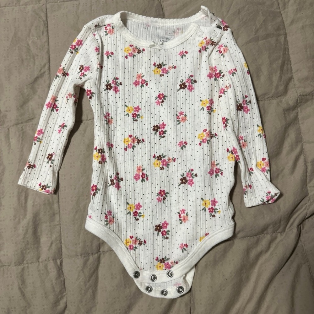 Floral Print Long Sleeve Baby Bodysuit